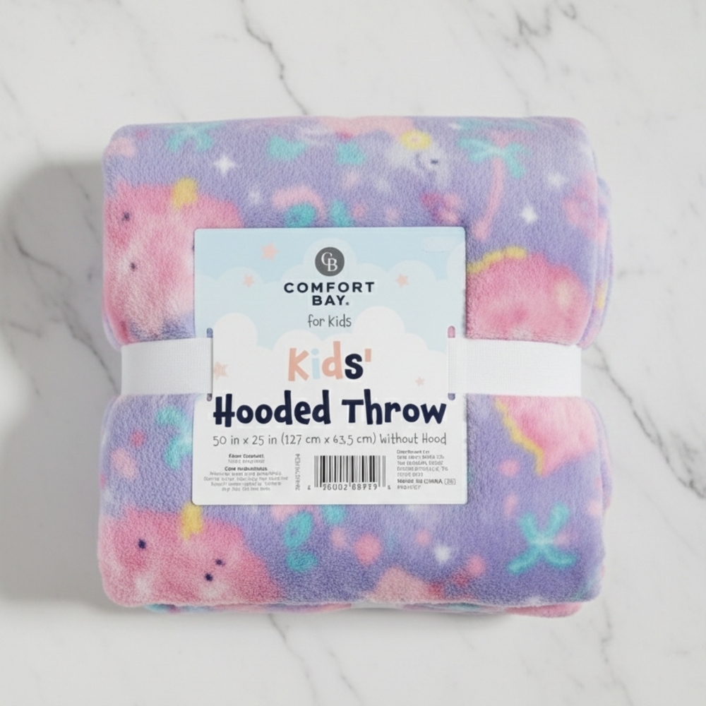 Comfort Bay Kids Hooded Throw in Purple and Pink
